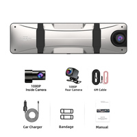 4K UHD 11.26 pouces 3 canaux Dash Cam GPS avec application sans fil Contrôle vocal automatique Caméra de recul IR Vision nocturne