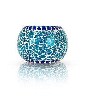 Porte-bougie en verre mosaïque fait main, porte-bougie parfumée décoratif, porte-bougie votif pour la décoration de la maison, de la table de mariage - Product Image 1