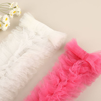 Accessoires vestimentaires en dentelle maillée personnalisée avec broderie en polyester à code-barres pour robes de mariée et textiles de maison