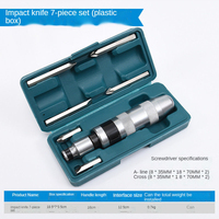 Tgn005 Kit de 7 extracteurs de vis, tournevis à percussion avec embouts cruciformes et plats, outils de fixation à main par marteau