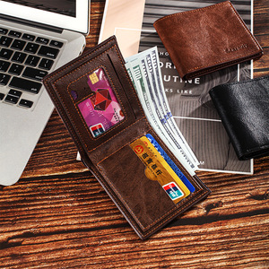 <b>RFID</b> <b>Wallets</b> Short Folded Coin Purse Card Holder Unisex Everyday Use Light Brown Coffee Brown Black Solid Color Summer 2025 - Product Image 1