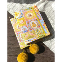 Couverture de livre en tissu réutilisable LABON, carnet A5, journal en tissu amovible, illustration florale de chat, agenda, papeterie durable, cadeau