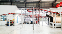 Cabine de peinture en poudre certifiée CE pour ligne de production, équipée de composants PLC et de moteur pour le four de cuisson
