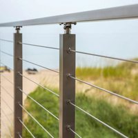 EKOO METAL Hochwertige Drahtseil-Edelstahl-Zaunpfosten Handlauf Balkon Drahtseil-Geländer