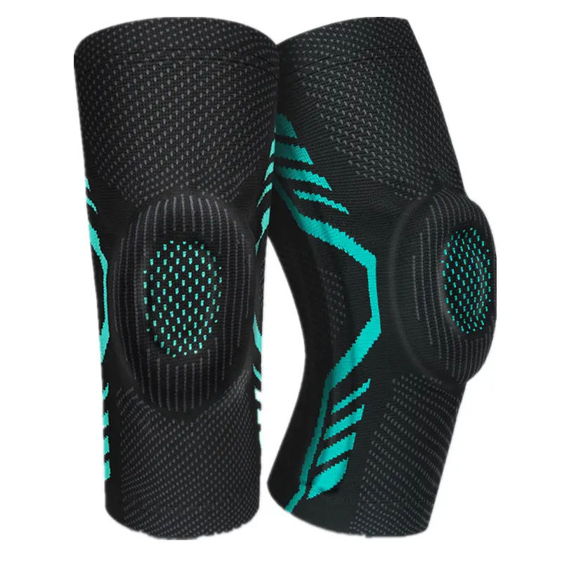 Best Seller ginocchiera in Nylon ginocchiera sportiva con supporto per ginocchio a compressione con stabilizzatori laterali