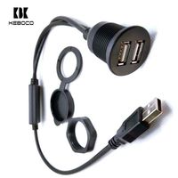 Panel Dashboard Mobil Kustom dengan Kabel Data Pengisian Daya Tahan Air Dual USB 2.0 Male Female Braid untuk Scanner Komputer