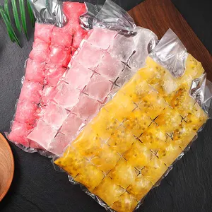 Custom Food Grade Plastic Disposable Self-Seal Pack Water Juice Cooler Ice Bag Ice Cube Make Mold Bags