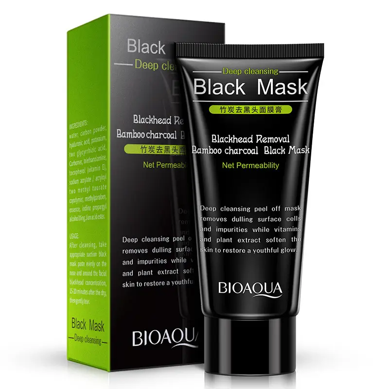 private label bamboo charcoal face mask deep cleansing black mask for Blackhead