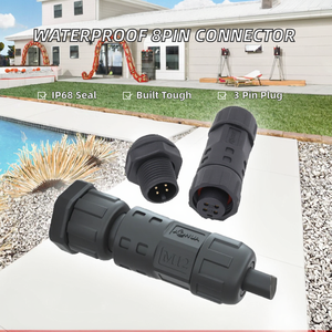 Sistema de Control Remoto, Conector de Cable Eléctrico Macho-Hembra con Contacto de Cobre 3P, Carcasa de Nailon, Resistente al Agua IP67 IP68 - Product Image 2