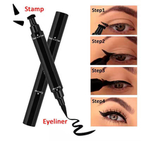 Ingrédients naturels Triangle Joint Eyeliner Imperméable À L'eau Anti-Transpiration 2 Double Extrémité stylo Feutre Doublure Et Aile Timbre