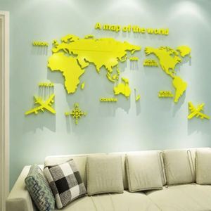 Mapa del Mundo Acrílico 3D, Adhesivos de Pared de Cristal Sólido para Dormitorio, Sala de Estar, Aula, Oficina, Decoración - Product Image 3