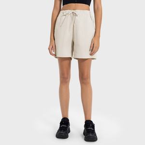 Shorts de sport pour femmes, taille haute, leggings de course, doublure élastique, cordon de serrage, entraînement sportif - Product Image 4