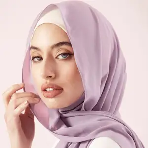 थोक आपूर्तिकर्ता फैशन इस्लाम अरब पाकिस्तानी मलेशिया तुर्की Georgette शाल मुस्लिम दुपट्टा महिलाओं सादे प्रीमियम शिफॉन हिजाब