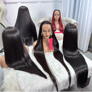 Peluca frontal transparente HD 250% 13x6, lisa, sin pegamento, pre-arrancada, cabello humano virgen vietnamita natural, con reflejos 613 - Product Image 4