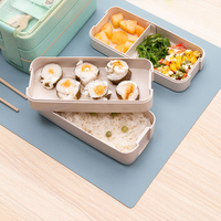 Nueva Idea de Producto 2025, Lonchera Bento de Plástico Ecológico de Triple Nivel, Portátil, Hermética, Apta para Microondas, con Logotipo Personalizado, 900 ml