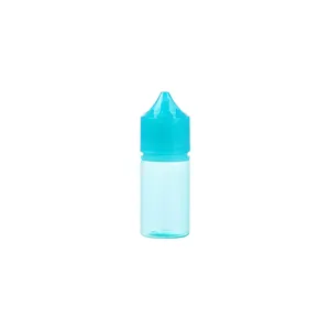 China transparent blue plastic bottle plastic 30ml pet flat cap juice dropper bottle squeeze pet liquid plastic bottle