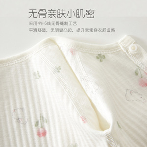 Combinaison à manches longues en pur coton pour nouveau-né, combinaison fine d'été pour filles, vêtements de nuit, combinaison pour ramper, vêtements climatisés - Product Image 4