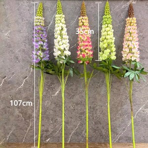 Flor de Lupina Blanca y Rosa de 107 cm, Accesorio de Tela de Seda para Decoración del Hogar, Fiestas, Bodas, Navidad, Graduaciones, Halloween - Product Image 5