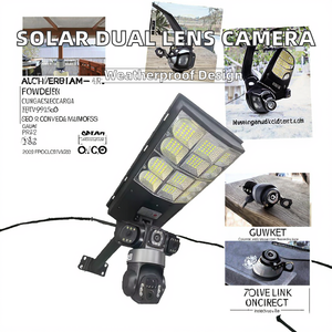 V380 Solar Street <b>Light</b> <b>Camera</b> 3 Lens Triple Screen PTZ Dome <b>Camera</b> WiFi All-in-one Outdoor <b>Security</b> Floodlight Auto Tracking - Product Image 2