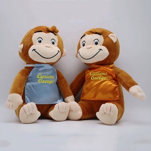 Personalizable <span class=keywords><strong>Curious</strong></span> <span class=keywords><strong>George</strong></span> Smile Monkey juguetes de animales de peluche mejor mascota Regalo de Cumpleaños PP algodón bufandas sombreros Logo almohada de felpa para - Product Image 3