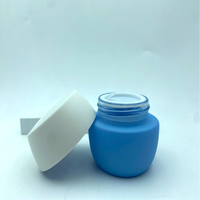 Pot en verre cosmétique 30g 50g à épaule large et fond étroit, avec couvercle trapézoïdal, couleur personnalisée