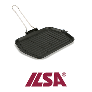 Ilsa Bistecchiera Ghisa Smaltata C con Asa Plegable 21 x 30 cm, Suministros para Hostelería y Catering al por Mayor - Product Image 4