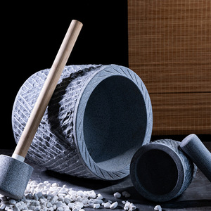 Stone Mortar And Pestle Hand Carved Garlic Pounder Durable Herb Spice Grinder Manual Tool Shandong Origin - Product Image 2