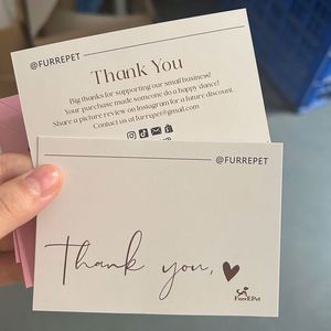 Cartes de remerciement personnalisées à faible MOQ, papier d'art 300 g/m², pour petites entreprises, avec modèles gratuits - Product Image 4