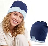 Masque oculaire lesté pour femmes et hommes, masque de sommeil occultant pour les voyages, masque réversible rafraîchissant et confortable avec perles en silicone