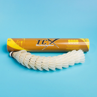 Volant de badminton professionnel TCX 9000-Jaune en plumes de canard résistantes, sensation confortable, niveau tournoi, poids 4,9g, 2 couches, haute performance