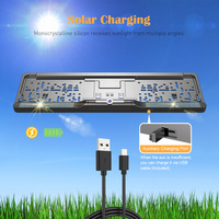 Extensible bricolage énergie solaire sans fil EU plaque d'immatriculation voiture caméra arrière rétroviseur caméra de recul système de moniteur