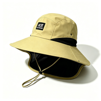 Topi Bucket Kanvas Pelindung Sinar Matahari UPF50+ dengan Pinggiran Lebar, Dapat Disesuaikan, untuk Memancing di Luar Ruangan, Dilengkapi Tali Dagu, Jaring Bernapas, Cocok untuk Hiking Musim Panas