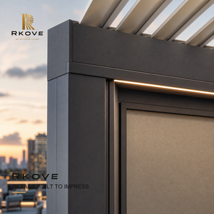 Pérgola Independiente de Aluminio RKOVE RK-S2 de 6x6m con Techo de Láminas Motorizadas y Doble Pantalla ZIP para Terrazas en Estados Unidos - Product Image 5