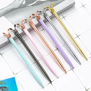 Amazon ebay hotsale penna a sfera coniglio amore cristallo matrimonio metallo rame penna ufficio materiale scolastico articoli di cancelleria