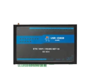 Controlador USR-IO808-GR de 8 vías para RED, enrutador de 8 relé de salida, función de control remoto GSM, GPRS, compatible con Modbus, RTU, TCP