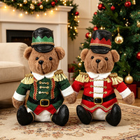 Grand ours en peluche de Noël mignon avec peluche super douce, décoration anti-stress pour enfants, taille 31-50 cm, cadeau unisexe
