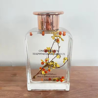 Penyegar Udara Ruangan Aikun Transparan Beraroma Bunga, Botol Persegi, Tahan Lama, untuk Kamar Tidur, Reed Diffuser