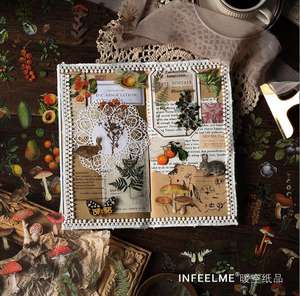 Infeel bana orman ve deniz serisi su geçirmez etiket vinil Pet folyo deco çıkartmalar <span class=keywords><strong>washi</strong></span> bant kitaplar için DIY dergisi scrapbooking - Product Image 5