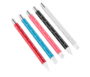 Pinceau en silicone coloré avec manche métallique pour nail art, outil d'impression, éponge et pinceau en silicone pour la création de motifs ombrés en gel pour manucure - Product Image 5