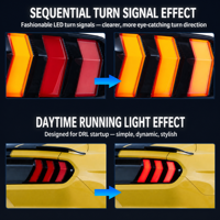Conjunto de Luces Traseras LED para Ford Mustang 2015-2023, Lámpara Trasera Secuencial de Tres Barras, Negro Brillante, OEM, Posventa, Venta al por Mayor