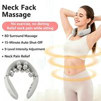 Masseur de cou 8D avec chaleur et compresse chaude, 12 modes de massage, 9 niveaux d'intensité pour soulager la douleur, rechargeable par USB, OEM pris en charge