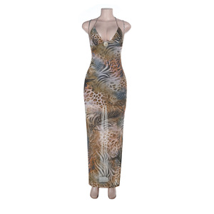 JY26044 Nouvelle Robe d'été 2026 simple à bretelles imprimée animalière pour les vacances et les voyages, style transfrontalier Europe et États-Unis - Product Image 2