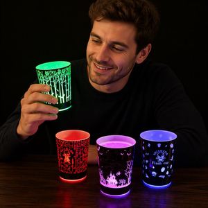 Wholesale Custom Print 12oz 14oz Glow <b>Cup</b> Luminous Led Flashing <b>Cup</b> Reusable Plastic Led Light <b>Cup</b> Party Bar Night Club Party - Product Image 1