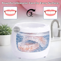 Nettoyeur à ultrasons portable électrique à haute fréquence 45 kHz pour bijoux et appareils dentaires avec 3 lumières UV