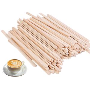 Agitadores de cóctel de madera de abedul grueso Natural 5,5 envueltos individualmente biodegradables de 100% pulgadas Premium - Product Image 1