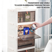 Pliable en plastique pliant empilable placard organisateur boîte de rangement couvercles roues armoires portables usage domestique vêtements pliables
