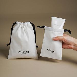 ODM Wholesale White Cotton Skincare Makeup <b>Storage</b> Bags Eco-Friendly Muslin Gift Cosmetic Packing Dust Pouch - Product Image 4