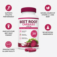 Capsules de poudre de racine de betterave - La poudre de betterave soutient la pression artérielle, les performances sportives, la digestion et le système immunitaire