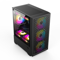 Gabinete de PC para Juegos WANMISLE 2026 Popular de Media Torre MicroATX, Aleación de Aluminio, con Ventana Lateral, Blanco/Negro, Compatible con ITX