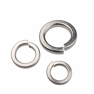 JQS 304 <span class=keywords><strong>Rondelle</strong></span> élastique en acier inoxydable GB93 ouverte et élastique avec finition zinguée standard DIN pour vis de l'industrie lourde de 10mm - Product Image 1